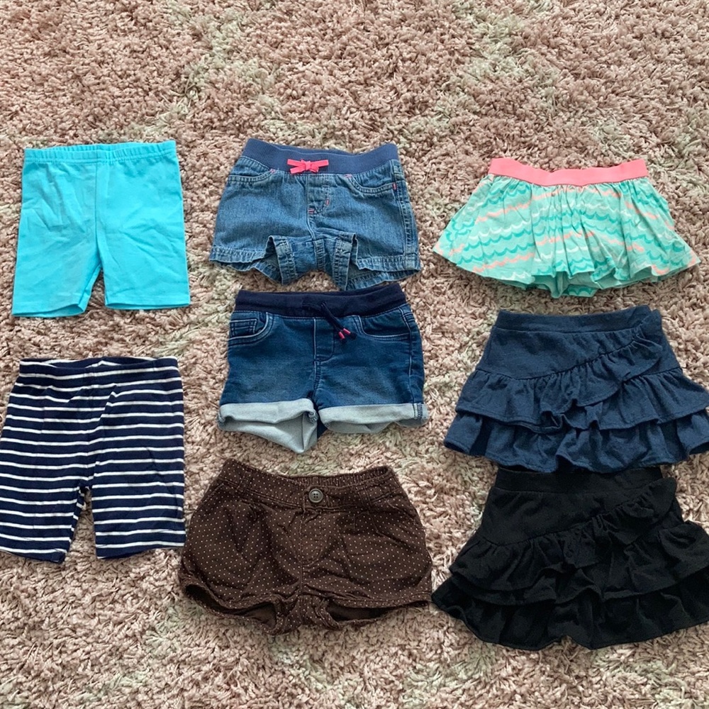 Bundle of girl’s 2T shorts, and skirts GUC